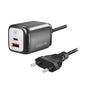 Caricatore Alimentatore GaN 1x USB-C 1x USB-A 30W con Cavo