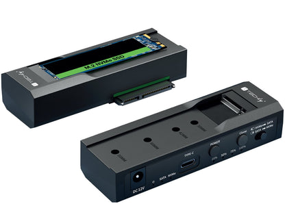 Adattatore/Duplicatore per HDD/SSD SATA da 2,5”/3,5” e SSD NVME M.2