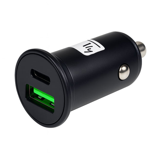 Mini Caricatore da Auto USB-A e USB-C™ 5V/4A Nero