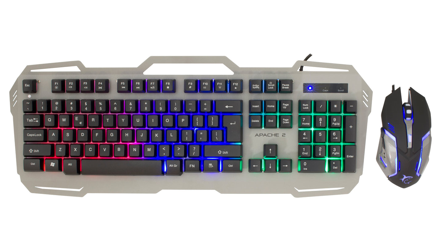 Kit Gaming Mouse 3200 Dpi e Tastiera USB con Retroilluminazione LED RGB, APACHE 2
