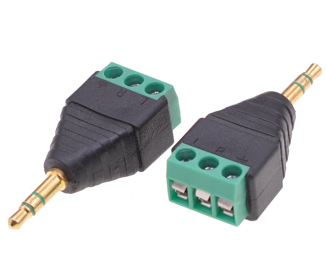 Adattatore Connettore Audio 3.5 mm Maschio a Terminal Block 3 pin