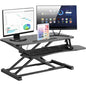 Convertitore da Scrivania In Piedi Sit Stand con Molla a Gas e Vassoio Porta Tastiera