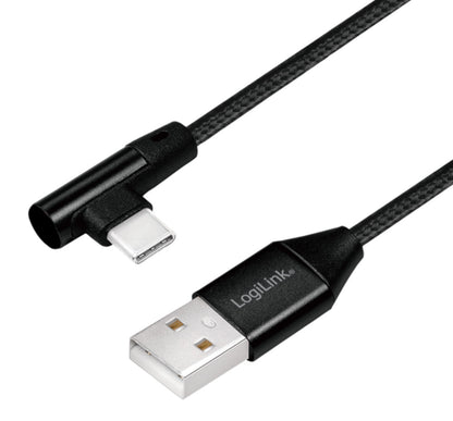 Cavo HighSpeed USB-C Maschio Angolato/USB-A Maschio Dritto 0,3 metri Nero