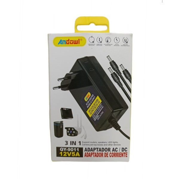 Adattatore Alimentazione 3in1 Ac/Dc 12v 5a Alimentatore Universale Qy-9011 3 Spine