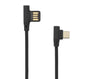 Cavo USB Angolato 90&deg; USB A/USB-C 1.5m Nero