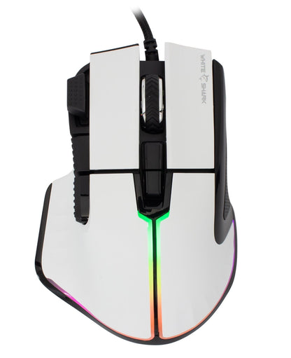 Mouse Ottico USB Gaming 12000 Dpi 9 Tasti Retroilluminazione LED RGB Bianco, MARROK