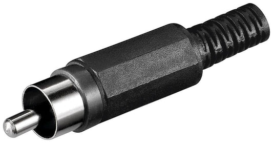 Connettore Audio RCA Maschio in plastica, Nero