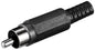 Connettore Audio RCA Maschio in plastica, Nero