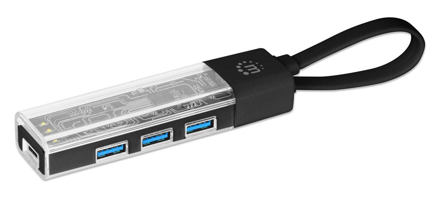 Hub Combo USB 3.2 USB-C&trade; e USB-A 4 Porte Nero Trasparente