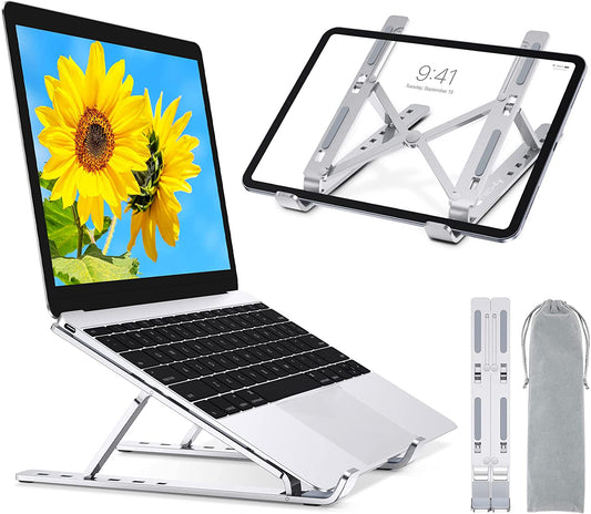 Supporto Pieghevole in Alluminio per Notebook Tablet e Smartphone da 10'' a 16''