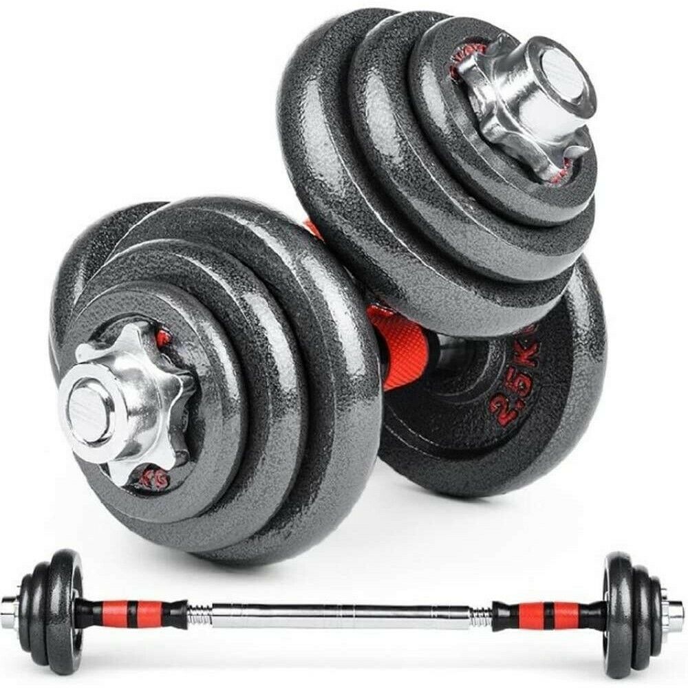 Set Manubri con Bilanciere Regolabile 15 kg o 20Kg – Ideale per Sollevamento Pesi e Bodybuilding