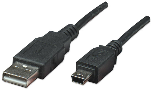 Cavo USB 2.0 A maschio/mini B 5 pin maschio 0,3 m Nero