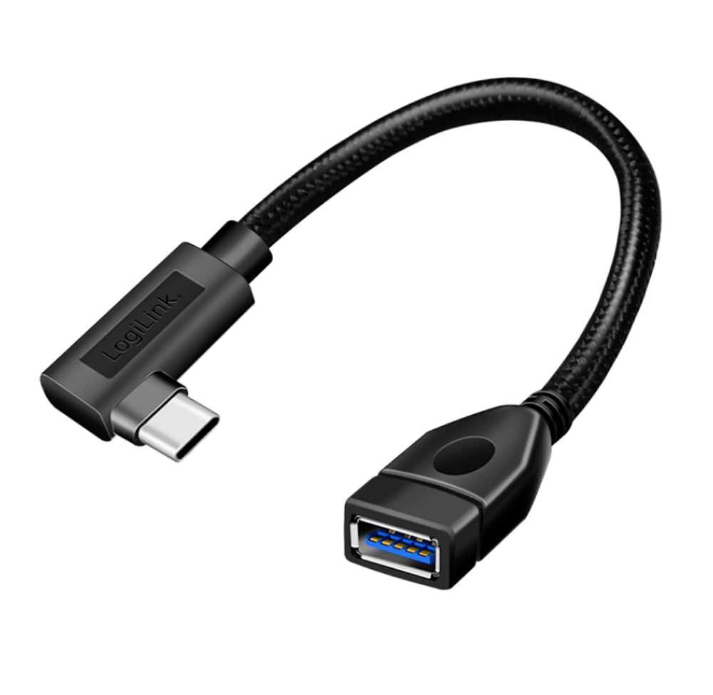 Cavo USB 3.2 Gen2 OTG USB-C Maschio Angolato a USB-A Femmina 0,2 m