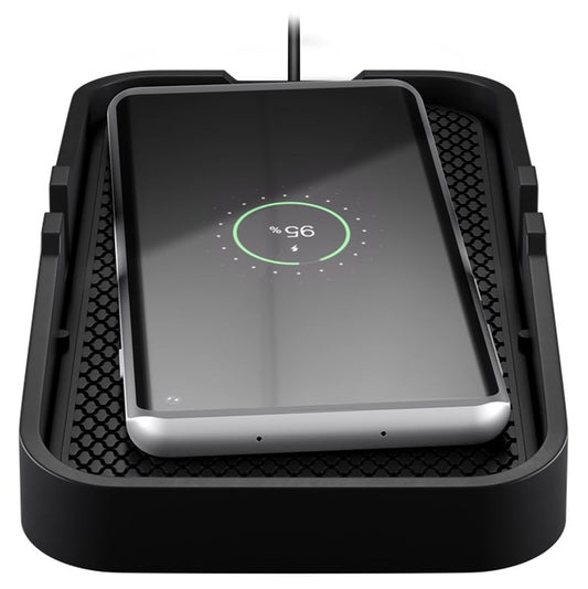 Caricatore Smartphone Qi Wireless da Auto 15W Silicone Nero
