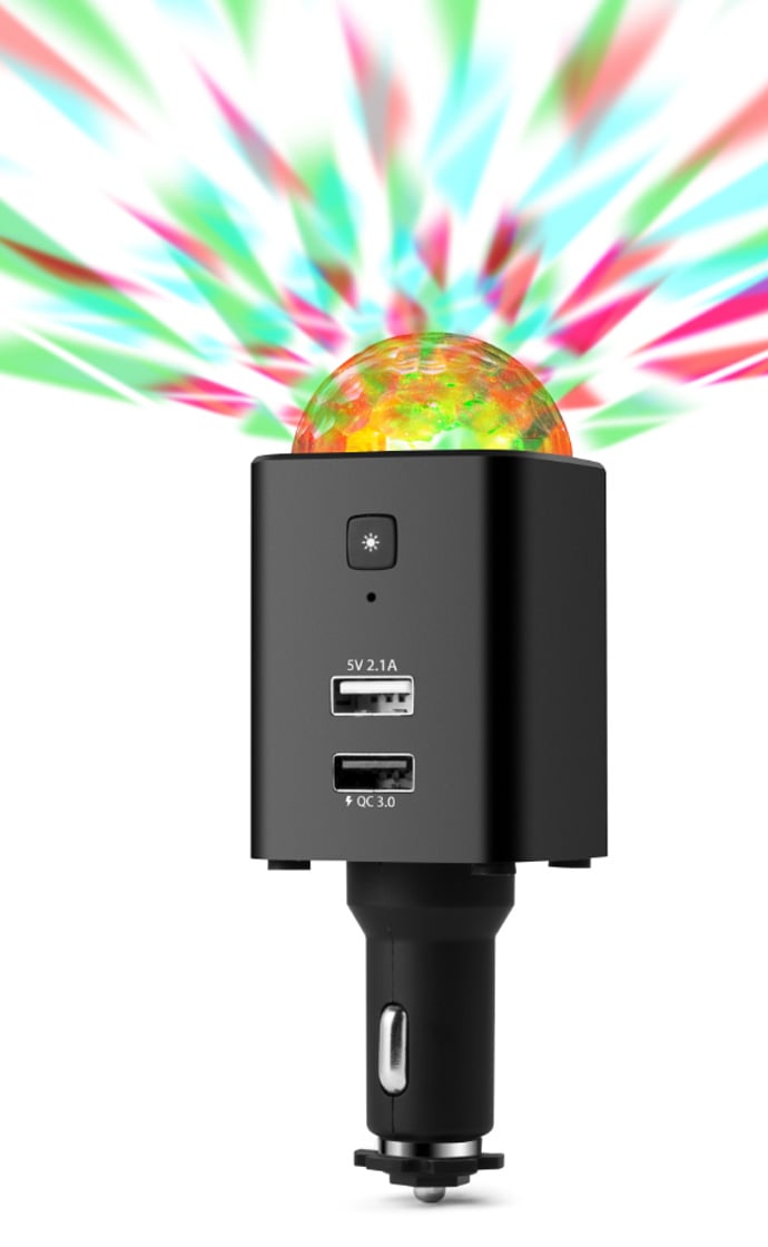 Caricatore da Auto USB-C con Luce Disco TX-159