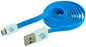 Cavo Flat USB AM a Micro USB M 1m Azzurro / Bianco