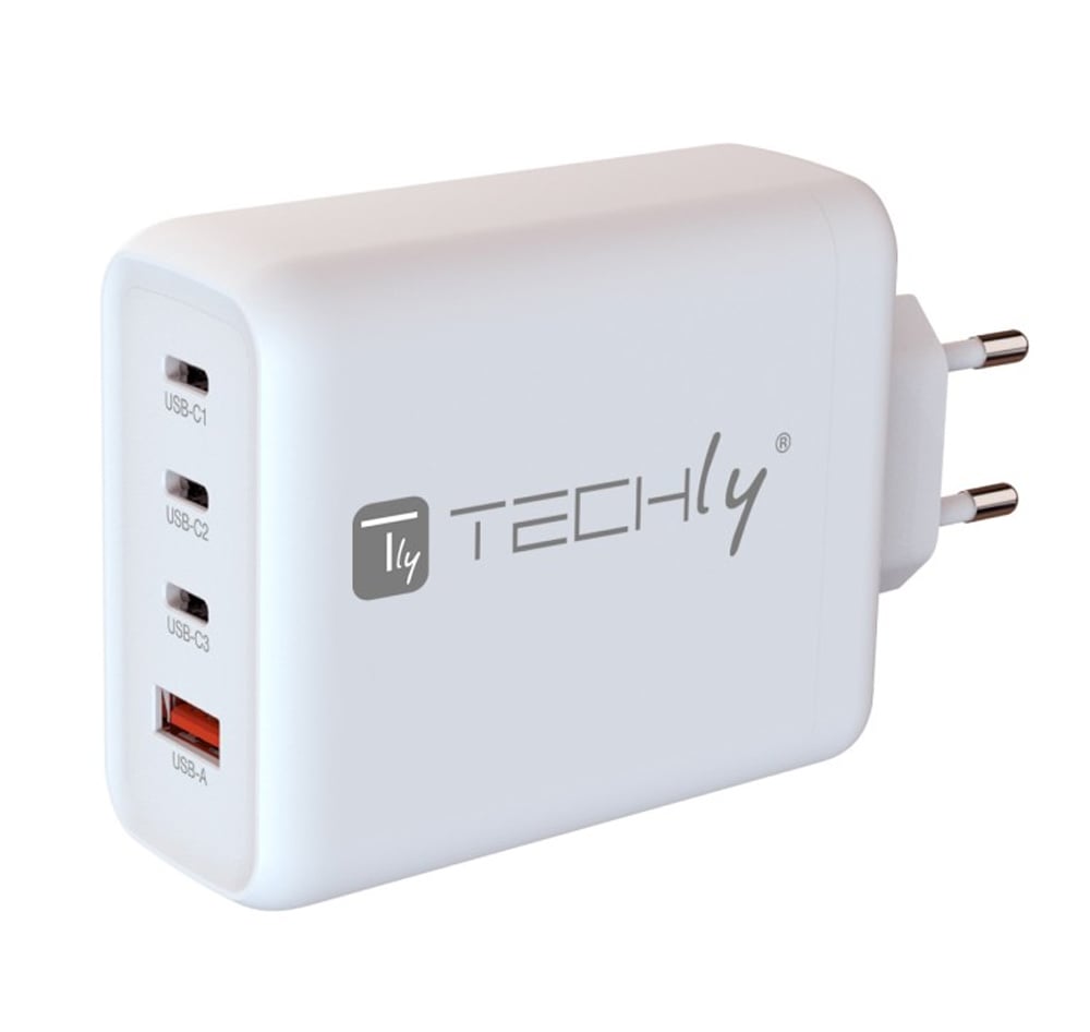 Caricatore Alimentatore GaN 3 porte USB-C&trade; e 1 USB-A da Muro 140W