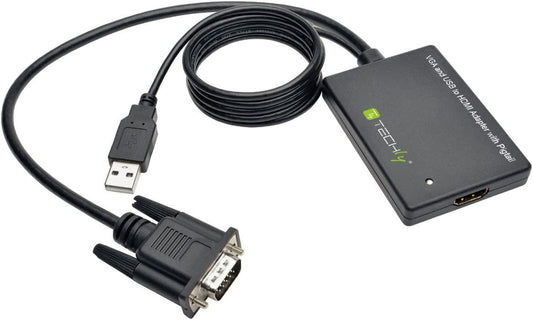 Adattatore Convertitore VGA a HDMI con Supporto Audio via USB