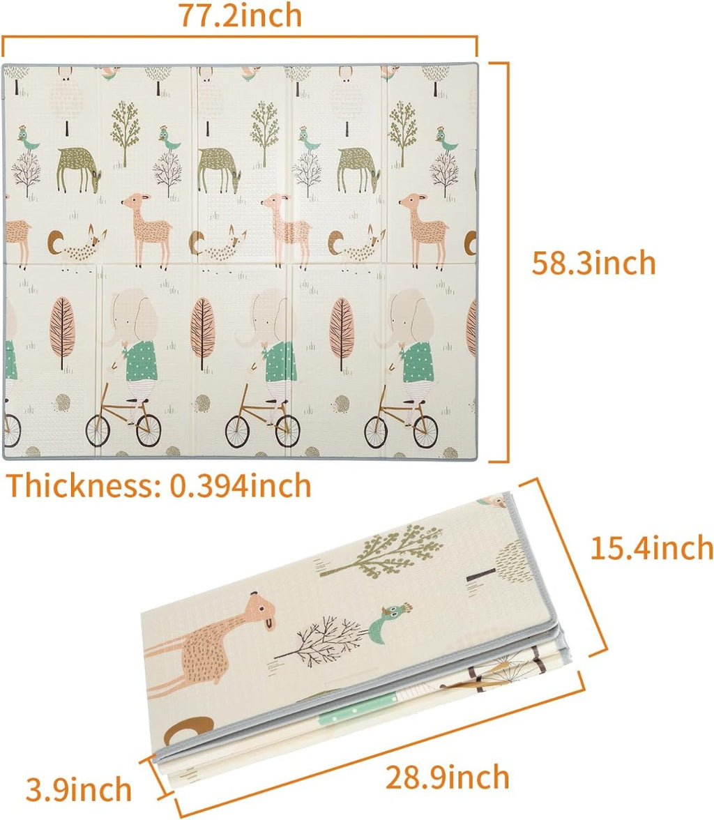 Tappeto Da Gioco Per Bambini Neonato Xpe Schiuma Pieghevole Portabile 150x200 Cm