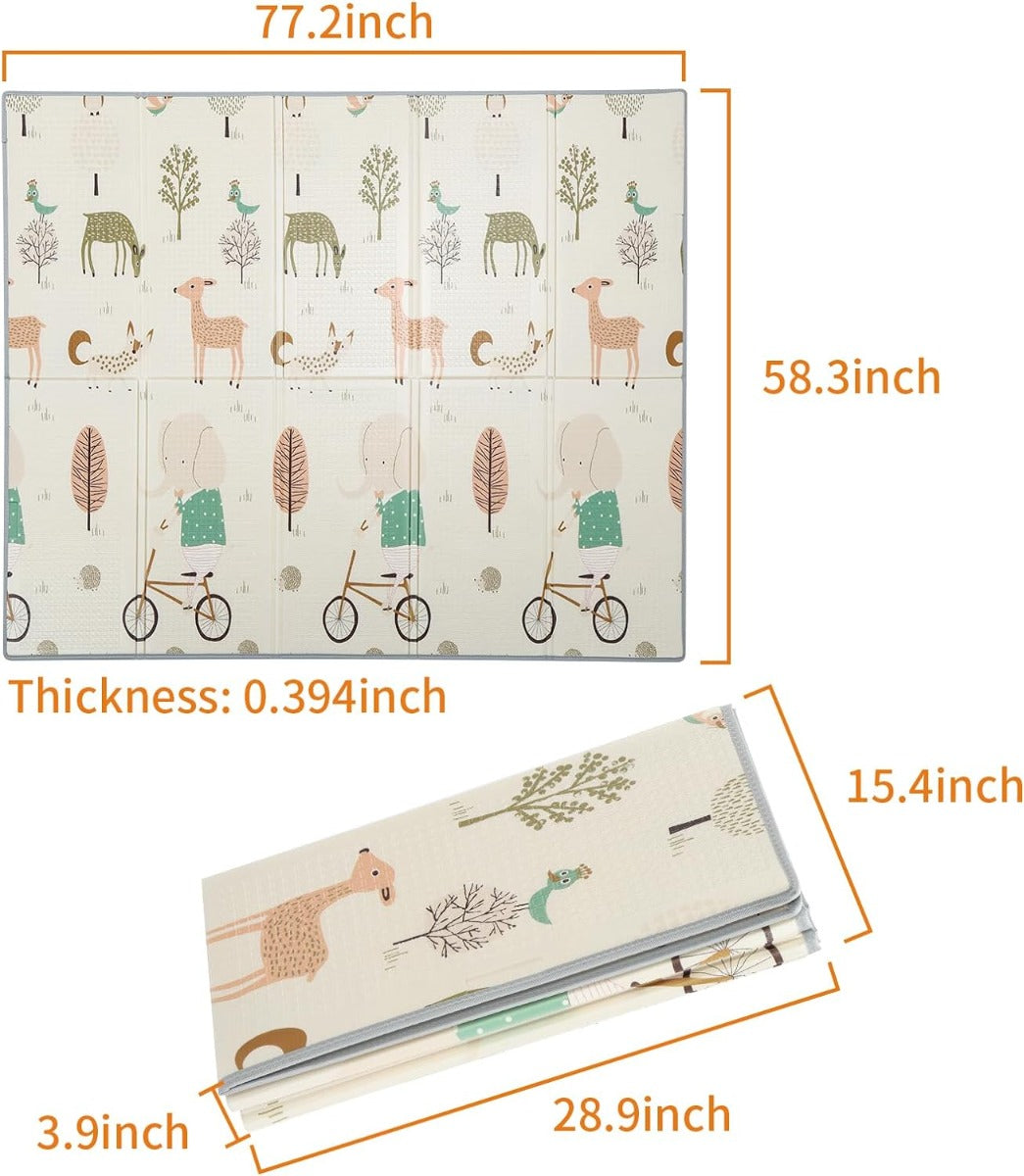 Tappeto Da Gioco Per Bambini Neonato Xpe Schiuma Pieghevole Portabile 150x200 Cm