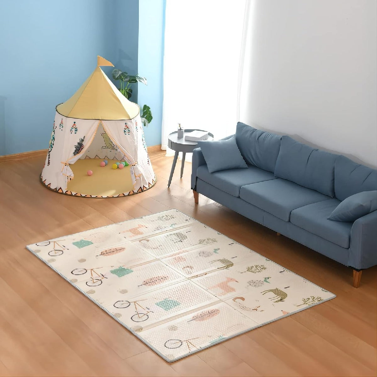 Tappeto Da Gioco Per Bambini Neonato Xpe Schiuma Pieghevole Portabile 150x200 Cm