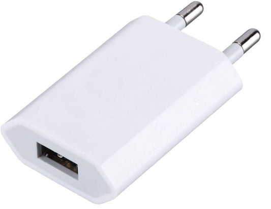 Caricatore USB 1A Compatto Spina Europea Bianco
