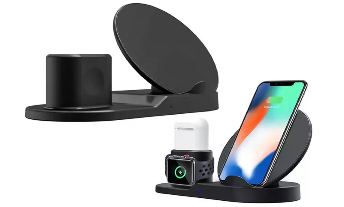 Caricatore Wireless 3 in 1 Caricabatterie Senza Fili Ricarica Rapida Wireless