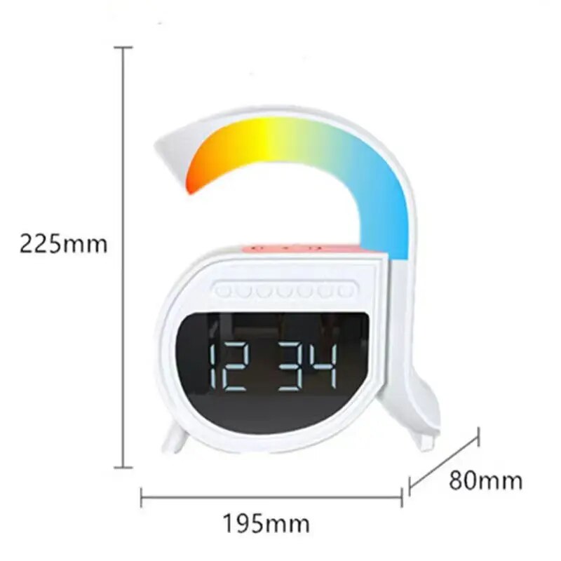 Altoparlante bluetooth con orologio caricabatterie wireless audio lampada a forma di chiocciola