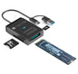 Adattatore USB-A/USB-C a NVME/SATA M.2 con Lettore Memorie SD/TF