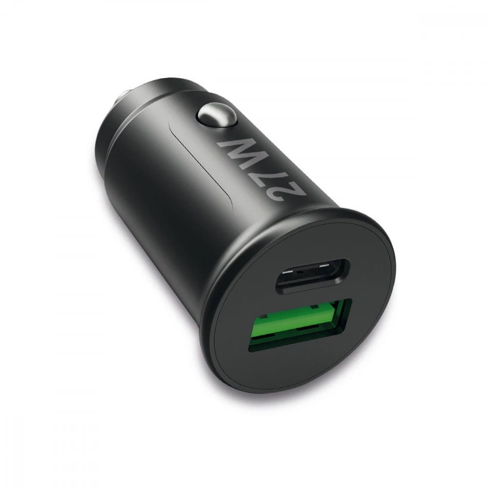 Caricatore da Auto USB A e USB-C™ 27 Watt PD Power Delivery Fast Charge 3 3A Nero