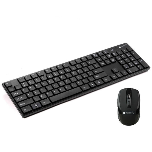 Kit Tastiera e Mouse 1600 Dpi Wireless Nero