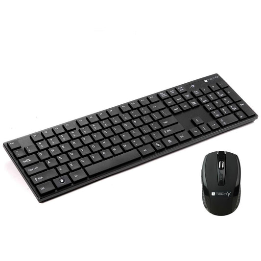 Kit Tastiera e Mouse 1600 Dpi Wireless Nero