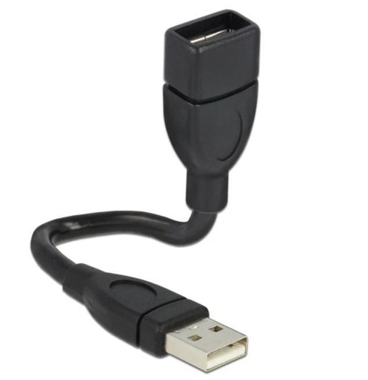 Cavo semi-rigido USB2.0 A Maschio / A Femmina 15cm Nero