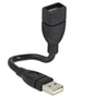 Cavo semi-rigido USB2.0 A Maschio / A Femmina 15cm Nero