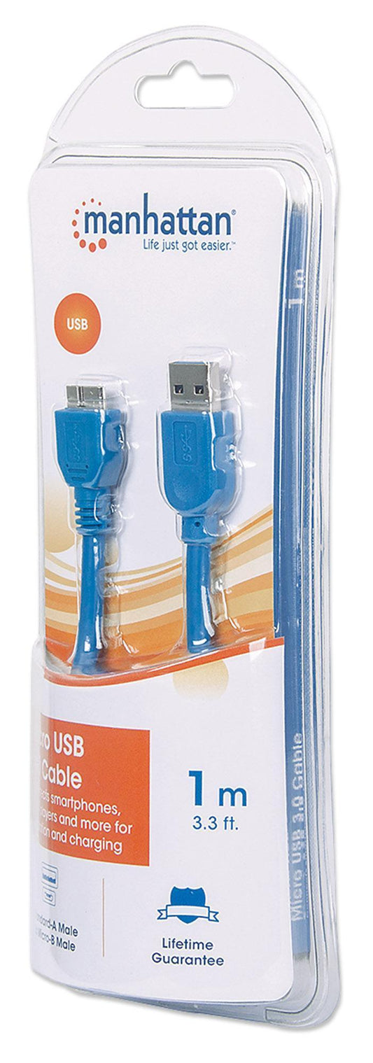 Cavo USB 3.2 Gen 1 SuperSpeed A/Micro B M/M 1 m Blu in Blister
