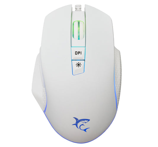 Mouse Ottico USB Gaming 6400 Dpi Retroilluminazione LED RGB Bianco, GARETH