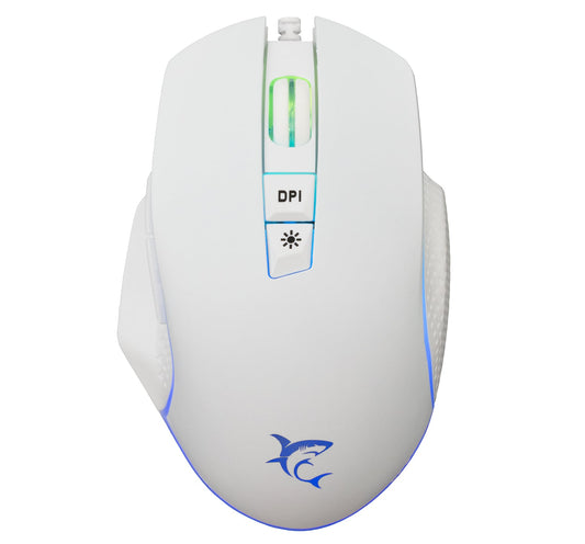 Mouse Ottico USB Gaming 6400 Dpi Retroilluminazione LED RGB Bianco, GARETH