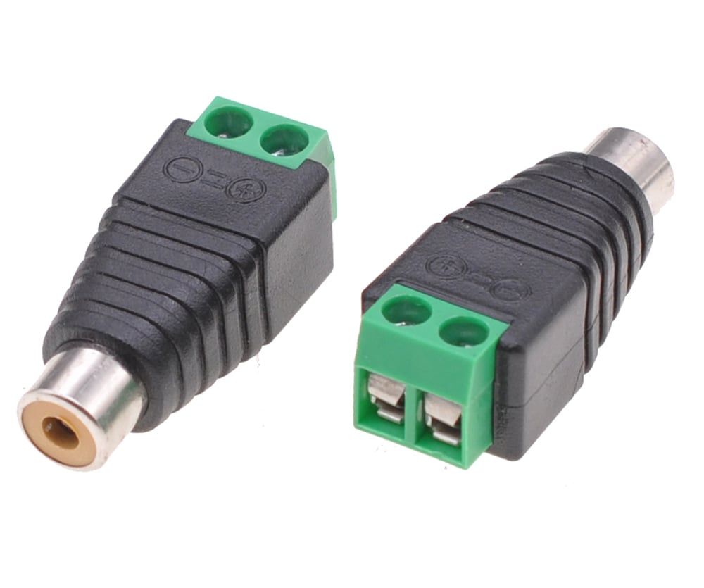 Adattatore Connettore Terminal Block 2-pin a RCA femmina