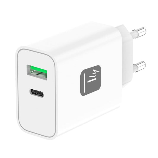 Caricatore Alimentatore GaN USB-C&trade; 30W e USB-A QC3.0 da Muro