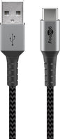 Cavo USB-C™ a USB A Connettori in Metallo e Rivestimento Tessuto 1,0m