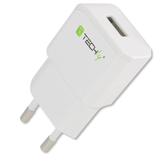 Alimentatore da Rete Italiana 1 porta USB 5V/2.1A Bianco