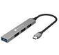 Hub USB-C 3.2 a 4 porte USB-A Slim in Metallo