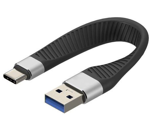 Cavo Corto Piatto USB-C&trade; Maschio a USB-A Maschio Ricarica Rapida FPC 12 cm