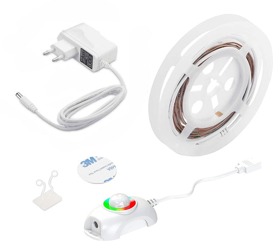 Striscia LED RGB Multicolore con Sensore di Movimento Telecomando 1,5m