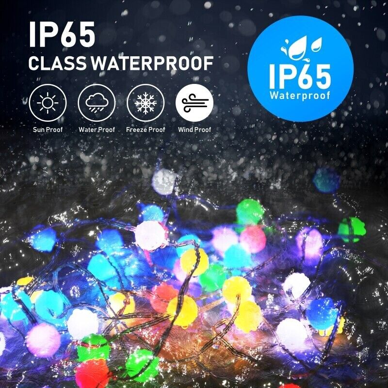 Luci natalizie catena luminosa multicolor decorazioni natalizi  50 led 7.50 metri