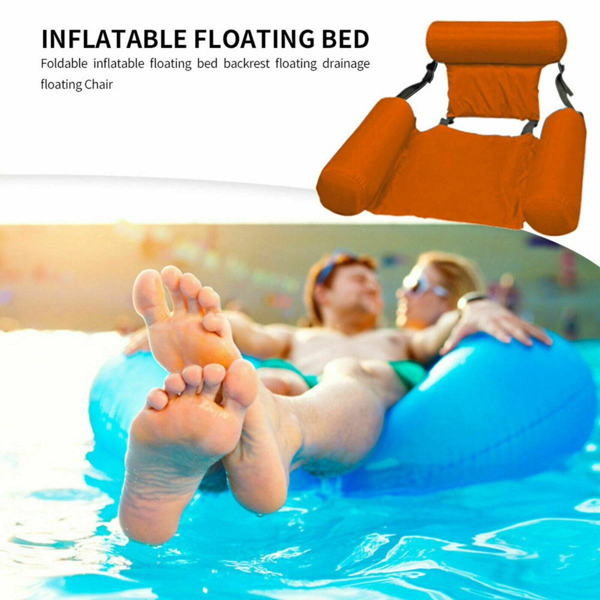 Lettino gonfiabile mare galleggiante per relax sedia poltrona piscina confort
