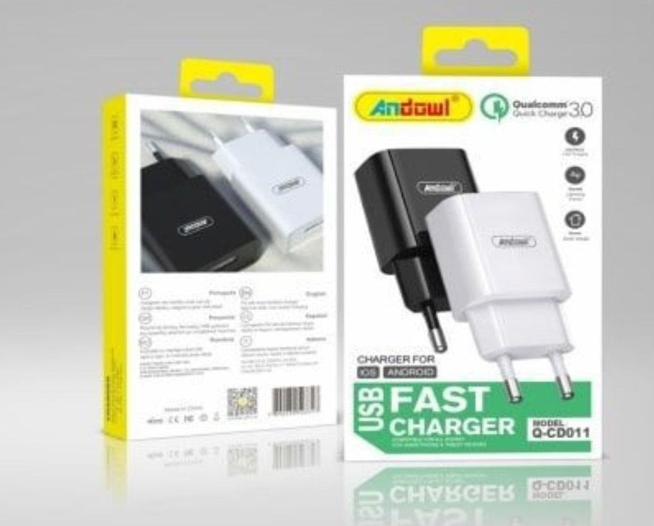 Spina Caricabatterie Usb Smartphone 2.1a Ricarica Veloce Per Presa Muro Q-CD011