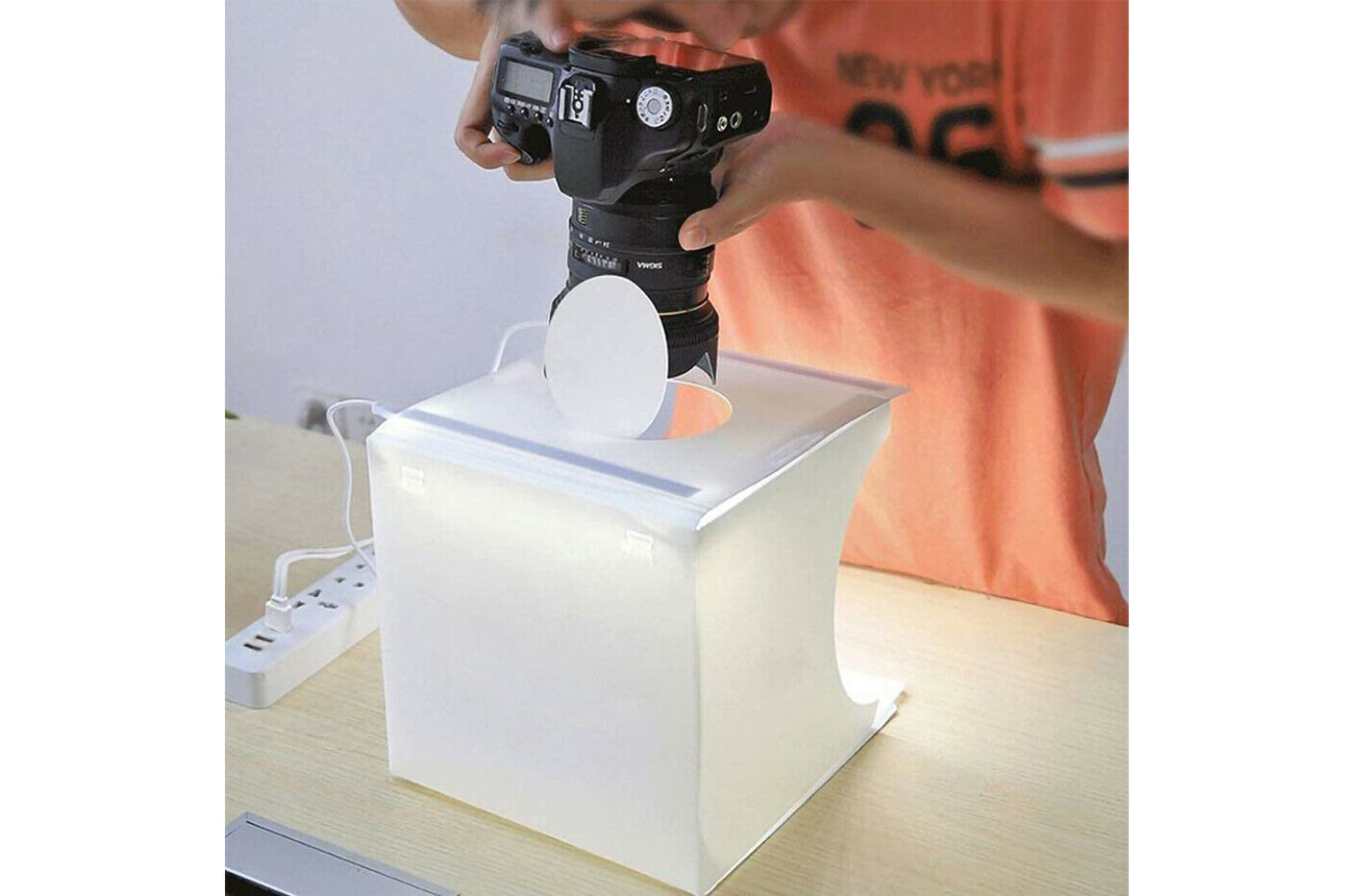Box per foto scatola luminosa 30 cm pieghevole portatile con sfondo soft box