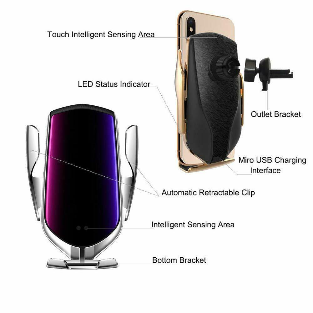 Caricatore QI Wireless R1 con sensore intelligente a infrarossi e pinze di sicurezza