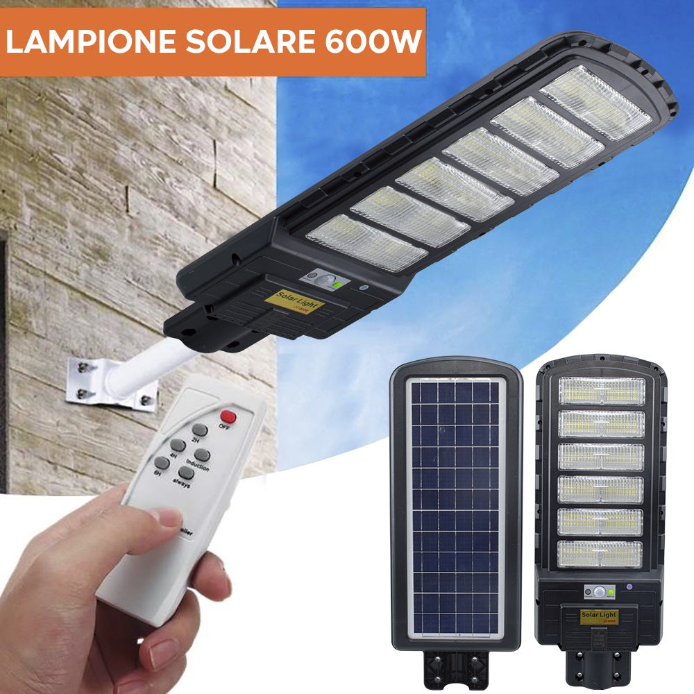 Faro Led Lampione Stradale Con Pannello Solare 600 W Crepuscolare